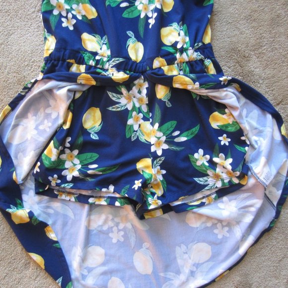 NWT Girl's POOF GIRL Open Front Shorts Dress Size XL Blue Floral Print - Picture 6 of 9